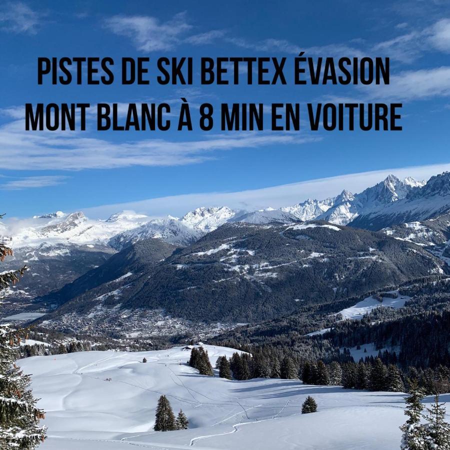 Studio Turquoise Quartier Grattague Vue Montblanc Saint-Gervais-les-Bains Exterior photo