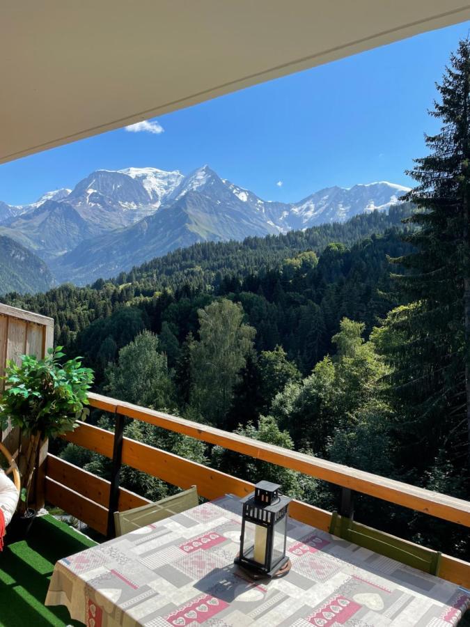 Studio Turquoise Quartier Grattague Vue Montblanc Saint-Gervais-les-Bains Exterior photo
